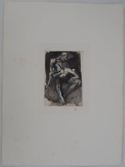 Auguste RODIN : Le fils endormi - Héliogravure (détail)