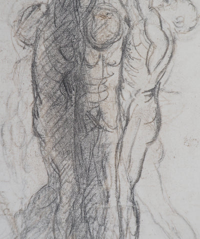 Auguste RODIN : Groupe de damnés suspendus par les bras - Héliogravure (détail)