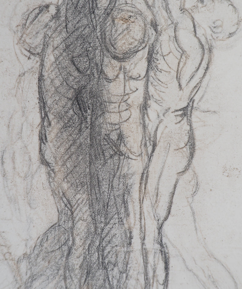 Auguste RODIN : Groupe de damnés suspendus par les bras - Héliogravure (détail)