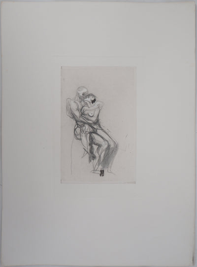 Auguste RODIN : Groupe de Françoise et Rimini - Héliogravure (détail)