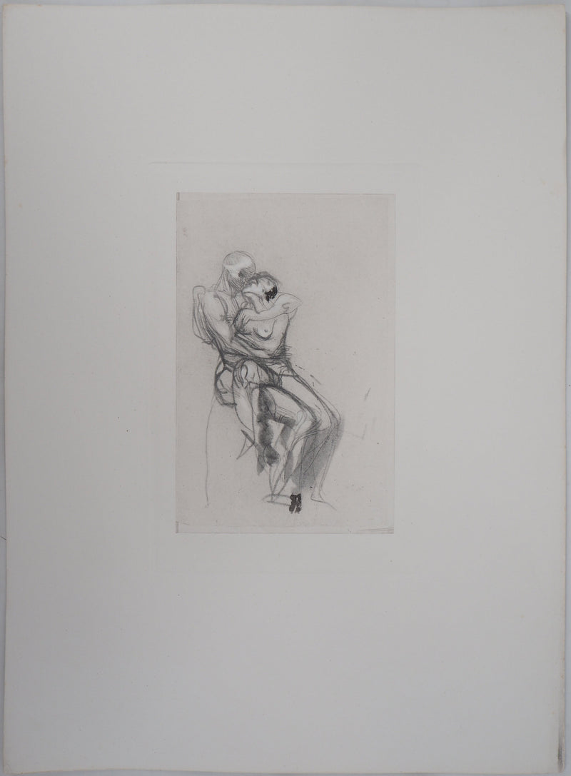 Auguste RODIN : Groupe de Françoise et Rimini - Héliogravure (détail)