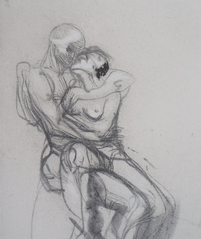 Auguste RODIN : Groupe de Françoise et Rimini - Héliogravure (détail)