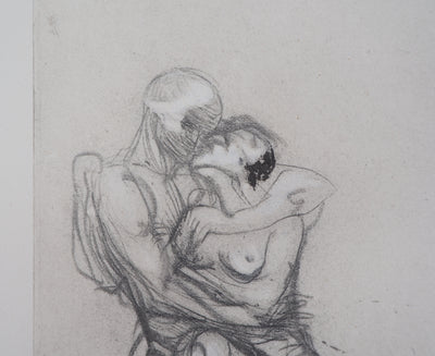 Auguste RODIN : Groupe de Françoise et Rimini - Héliogravure (détail)
