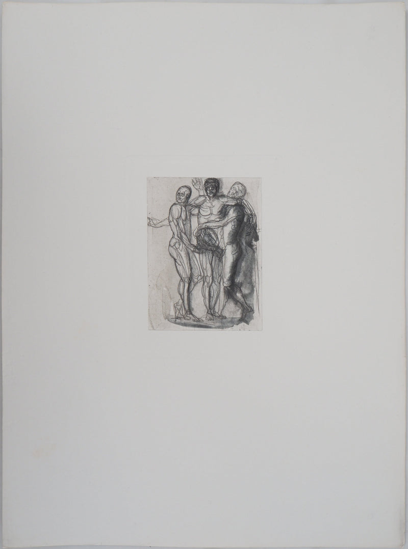 Auguste RODIN : Groupe de trois hommes - Héliogravure (détail)