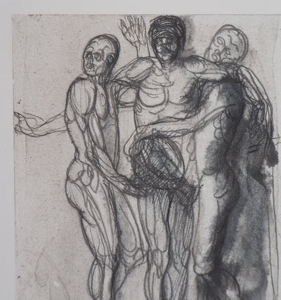 Auguste RODIN : Groupe de trois hommes - Héliogravure (détail)