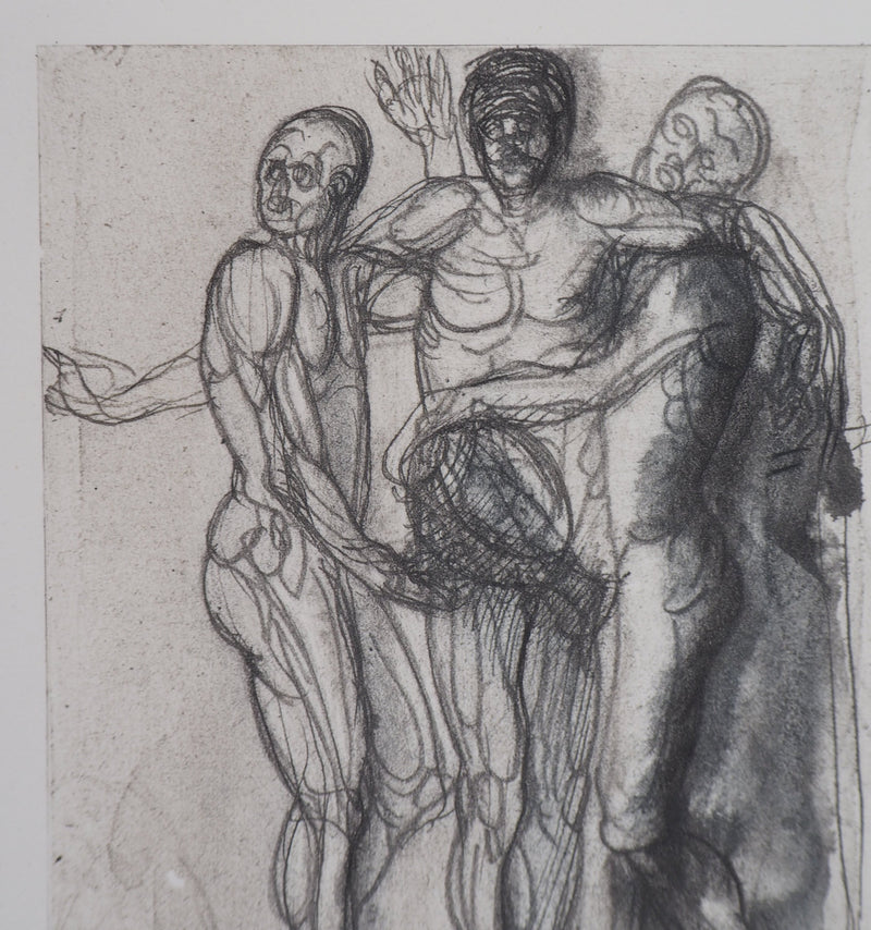 Auguste RODIN : Groupe de trois hommes - Héliogravure (détail)
