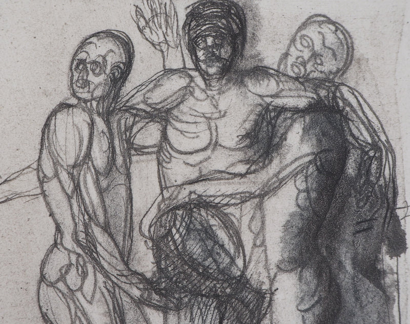 Auguste RODIN : Groupe de trois hommes - Héliogravure (détail)