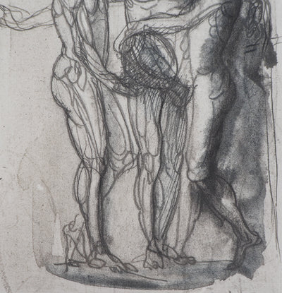 Auguste RODIN : Groupe de trois hommes - Héliogravure (détail)