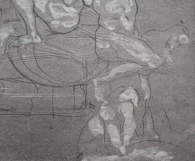 Auguste RODIN : Groupe d'ombres - Héliogravure (détail)