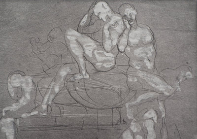 Auguste RODIN : Groupe d'ombres - Héliogravure (détail)