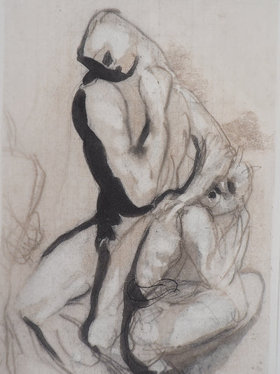 Auguste RODIN : Groupes d'hommes - Héliogravure (détail)
