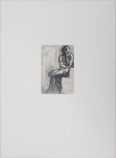 Auguste RODIN : Homme assis - Héliogravure (détail)