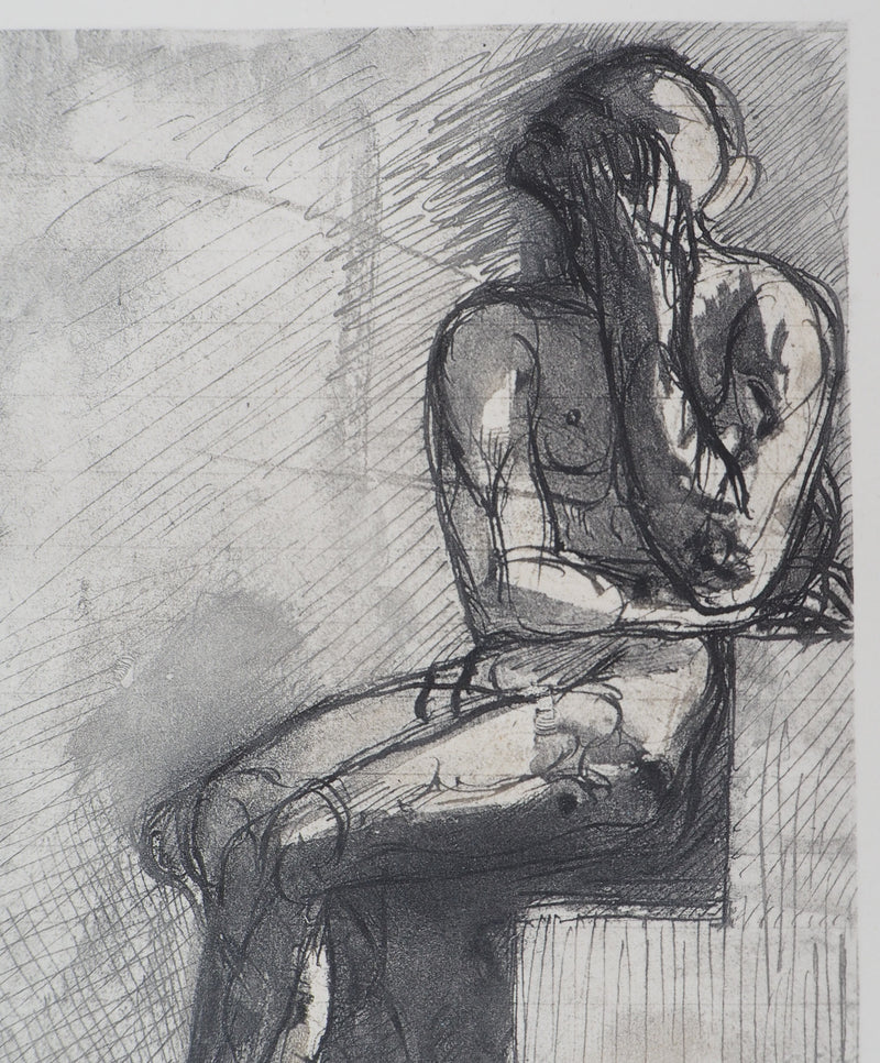 Auguste RODIN : Homme assis - Héliogravure (détail)