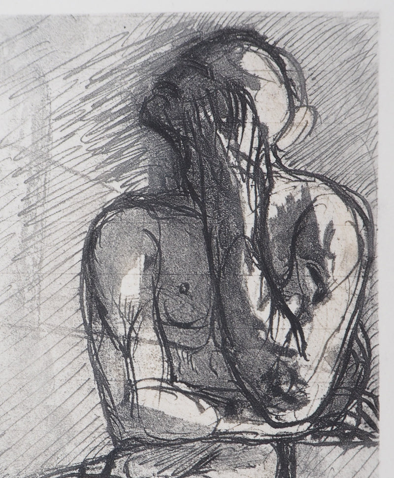 Auguste RODIN : Homme assis - Héliogravure (détail)