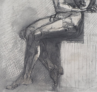 Auguste RODIN : Homme assis - Héliogravure (détail)