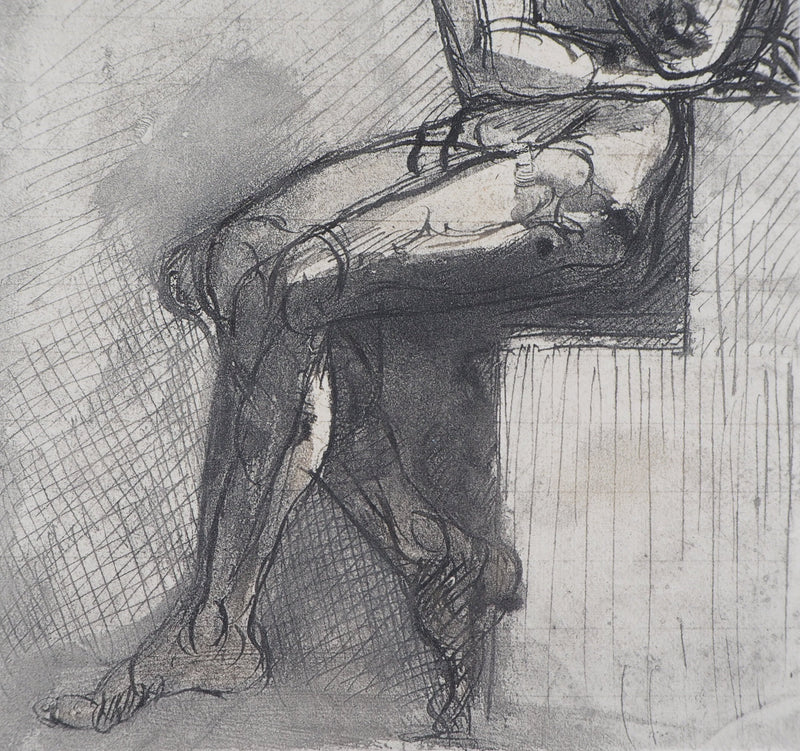 Auguste RODIN : Homme assis - Héliogravure (détail)