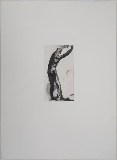 Auguste RODIN : Homme en noir - Héliogravure (détail)