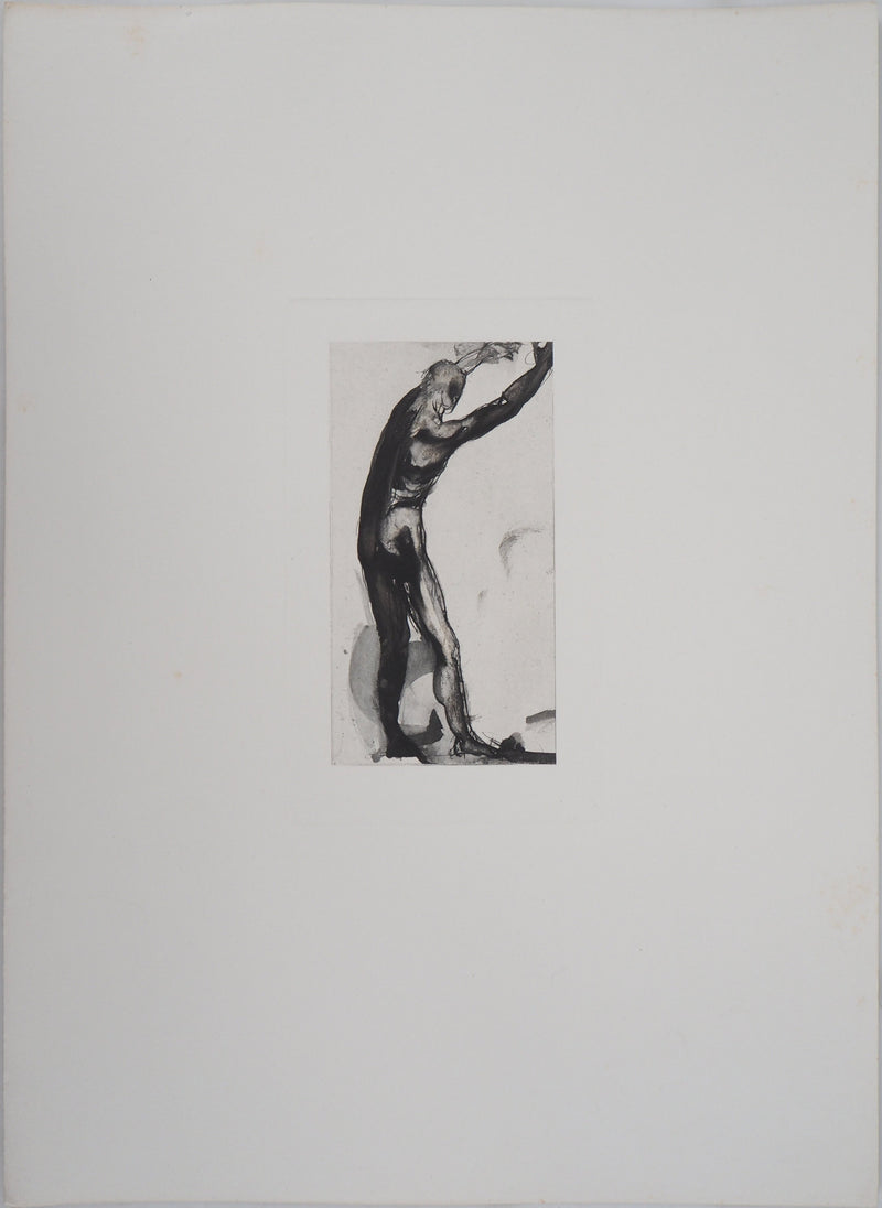 Auguste RODIN : Homme en noir - Héliogravure (détail)
