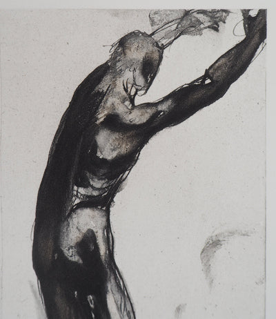 Auguste RODIN : Homme en noir - Héliogravure (détail)