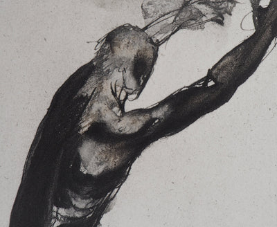 Auguste RODIN : Homme en noir - Héliogravure (détail)
