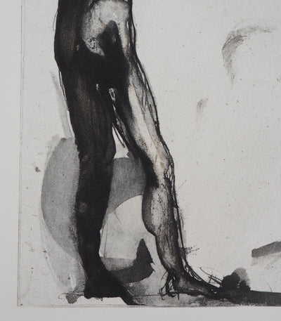 Auguste RODIN : Homme en noir - Héliogravure (détail)