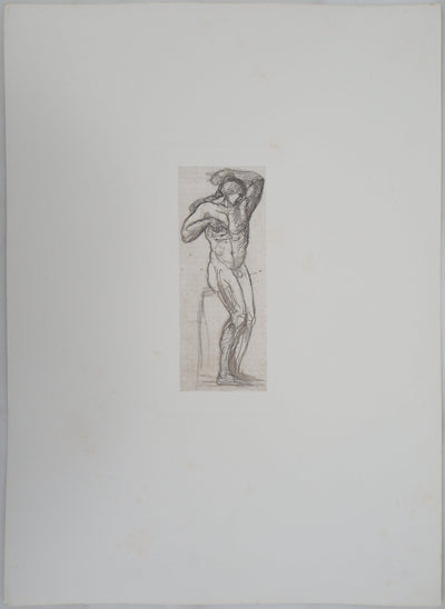 Auguste RODIN : Homme nu - Héliogravure (détail)
