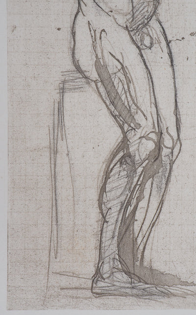 Auguste RODIN : Homme nu - Héliogravure (détail)