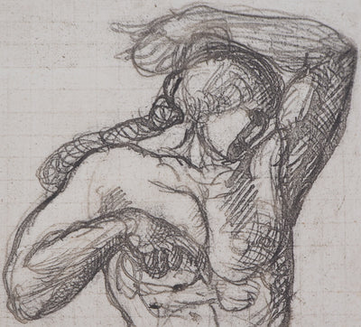 Auguste RODIN : Homme nu - Héliogravure (détail)