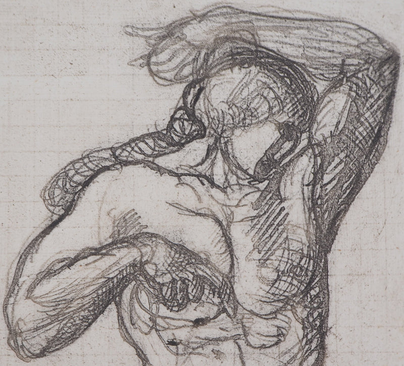 Auguste RODIN : Homme nu - Héliogravure (détail)