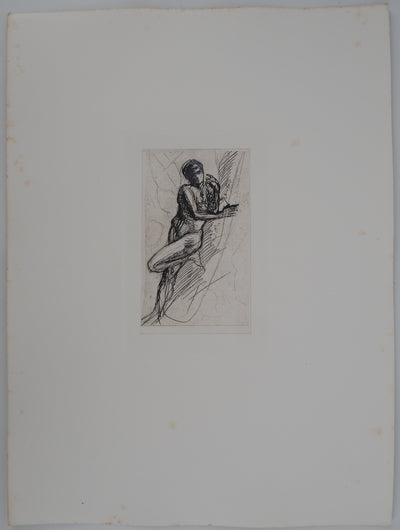Auguste RODIN : L'homme qui pose - Héliogravure (détail)