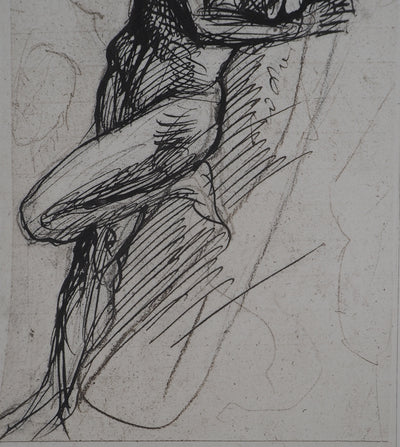 Auguste RODIN : L'homme qui pose - Héliogravure (détail)