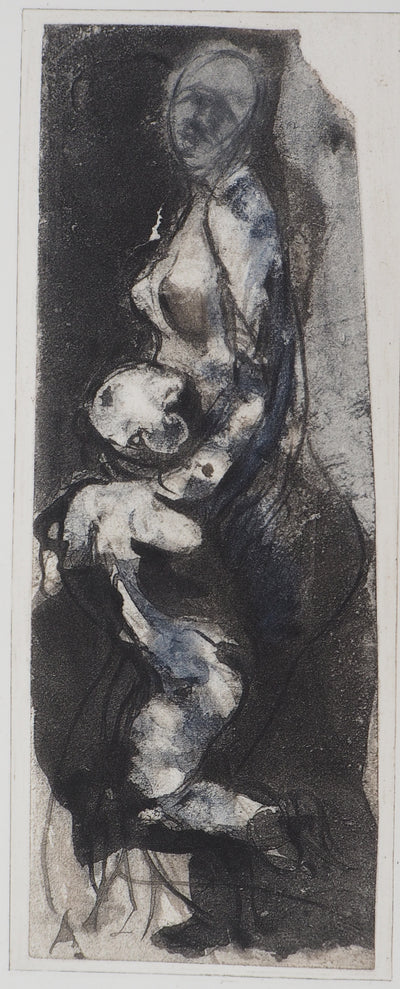 Auguste RODIN : L'amour maternel - Héliogravure