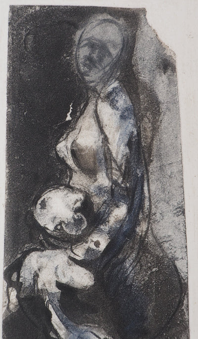 Auguste RODIN : L'amour maternel - Héliogravure (détail)