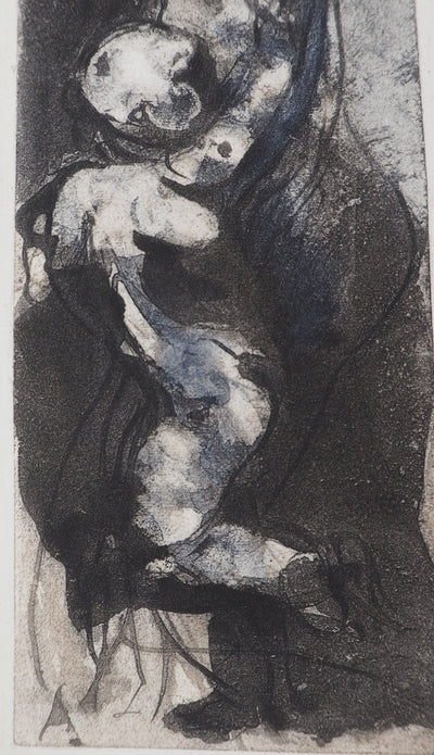 Auguste RODIN : L'amour maternel - Héliogravure (détail)
