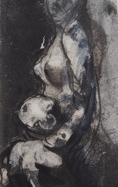 Auguste RODIN : L'amour maternel - Héliogravure (détail)