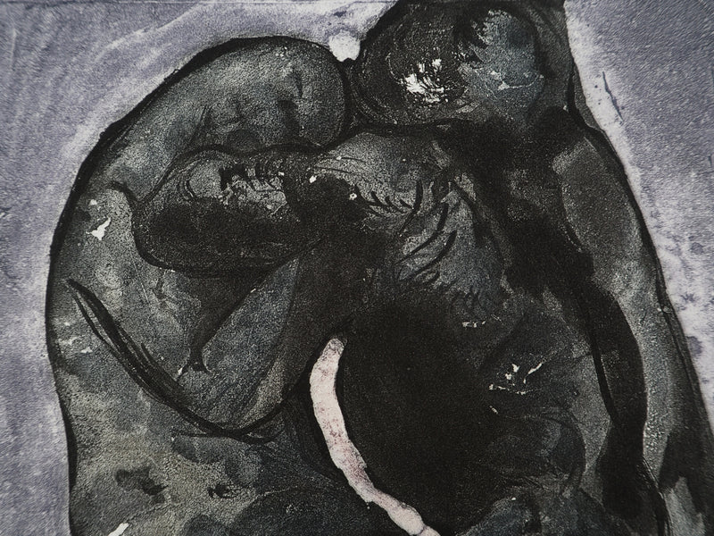 Auguste RODIN : La lutte - Héliogravure (détail)