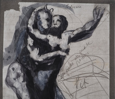 Auguste RODIN : La luxure - Héliogravure (détail)