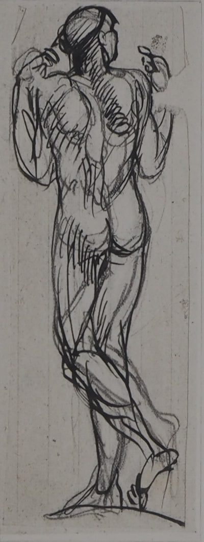 Auguste RODIN : Nu masculin de dos - Héliogravure