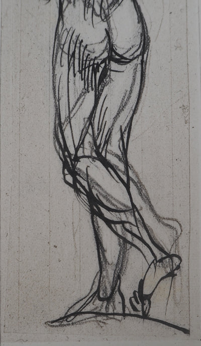 Auguste RODIN : Nu masculin de dos - Héliogravure (détail)