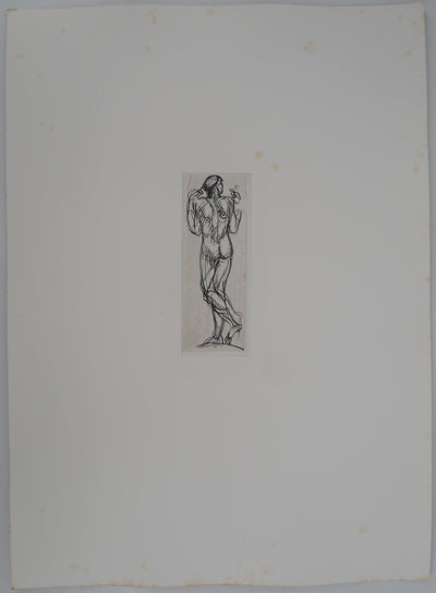 Auguste RODIN : Nu masculin de dos - Héliogravure (détail)