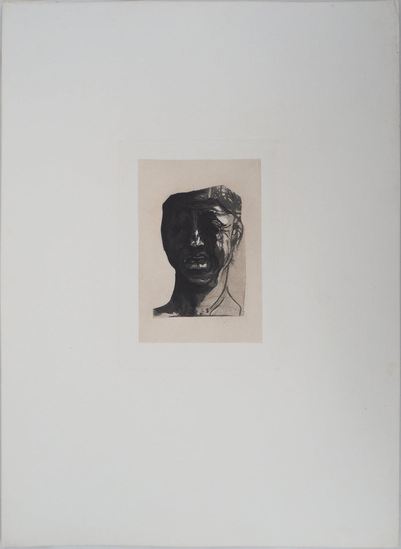 Auguste RODIN : Masque de Minos - Héliogravure (détail)