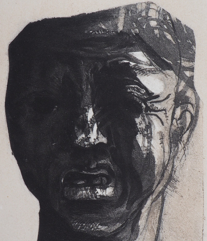 Auguste RODIN : Masque de Minos - Héliogravure (détail)