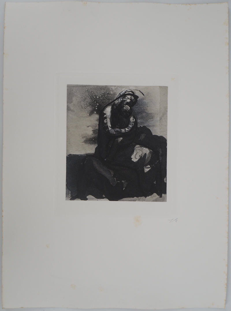 Auguste RODIN : La mère et son enfant - Héliogravure (détail)