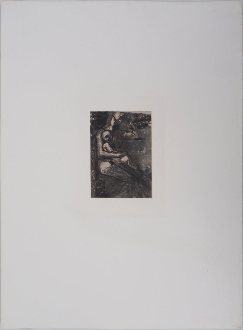Auguste RODIN : Mère et fils - Héliogravure (détail)