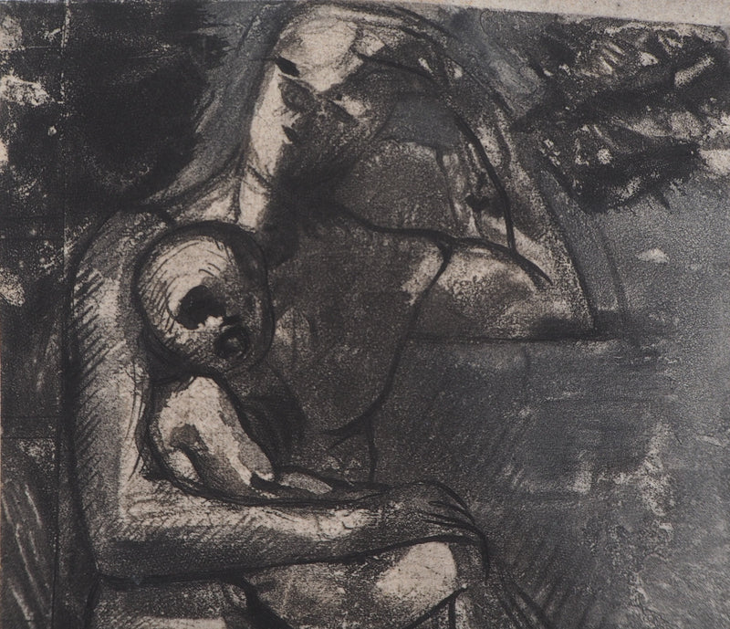 Auguste RODIN : Mère et fils - Héliogravure (détail)