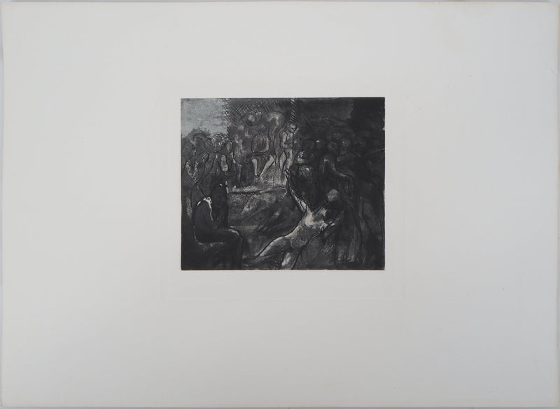 Auguste RODIN : Minos sur son trône - Héliogravure (détail)