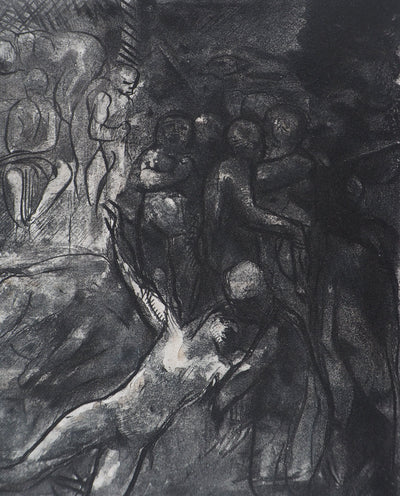 Auguste RODIN : Minos sur son trône - Héliogravure (détail)