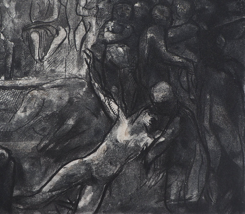 Auguste RODIN : Minos sur son trône - Héliogravure (détail)