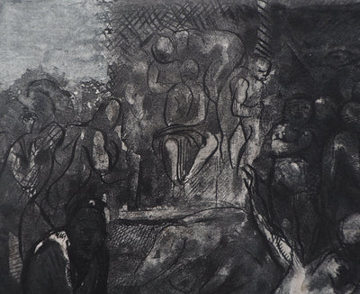 Auguste RODIN : Minos sur son trône - Héliogravure (détail)