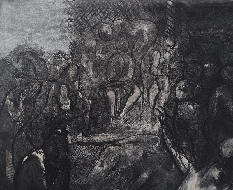 Auguste RODIN : Minos sur son trône - Héliogravure (détail)
